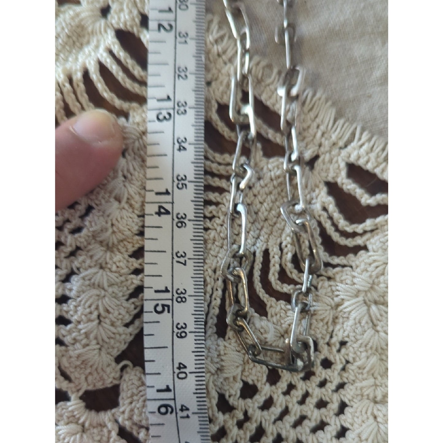 Fossil Chunky Toggle Chain Necklace Silver Tone  Heritage Link Statement