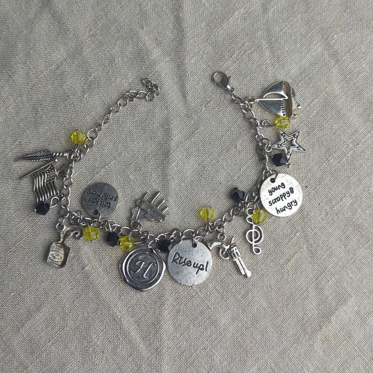Eclectic Charm Bracelet Music Note Piano Nautical Star Mixed Metal Inspirational