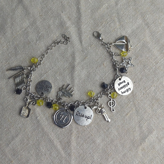 Eclectic Charm Bracelet Music Note Piano Nautical Star Mixed Metal Inspirational