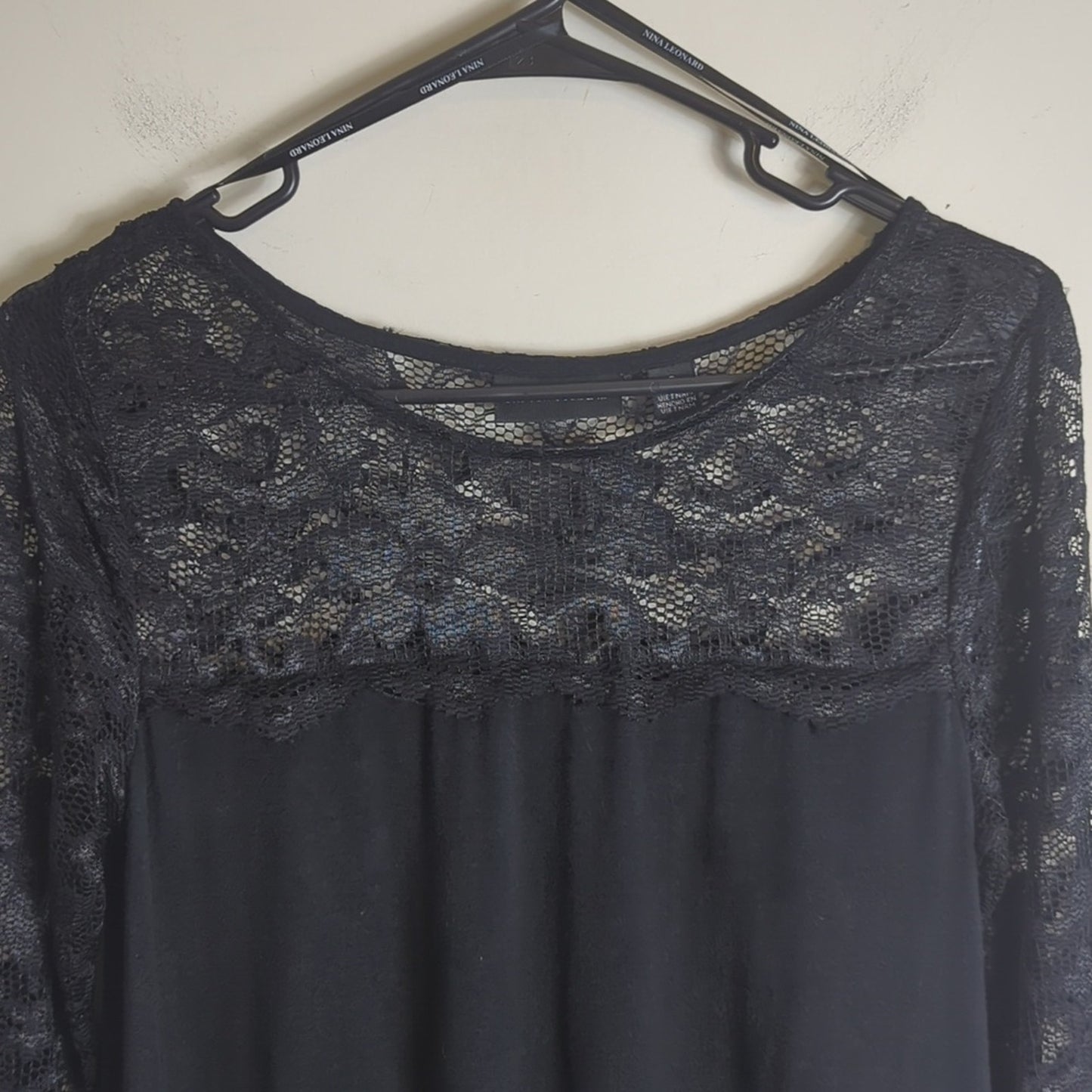 Whimsigoth Black Laced Hi-Lo Dress with Pockets Women's Size Small