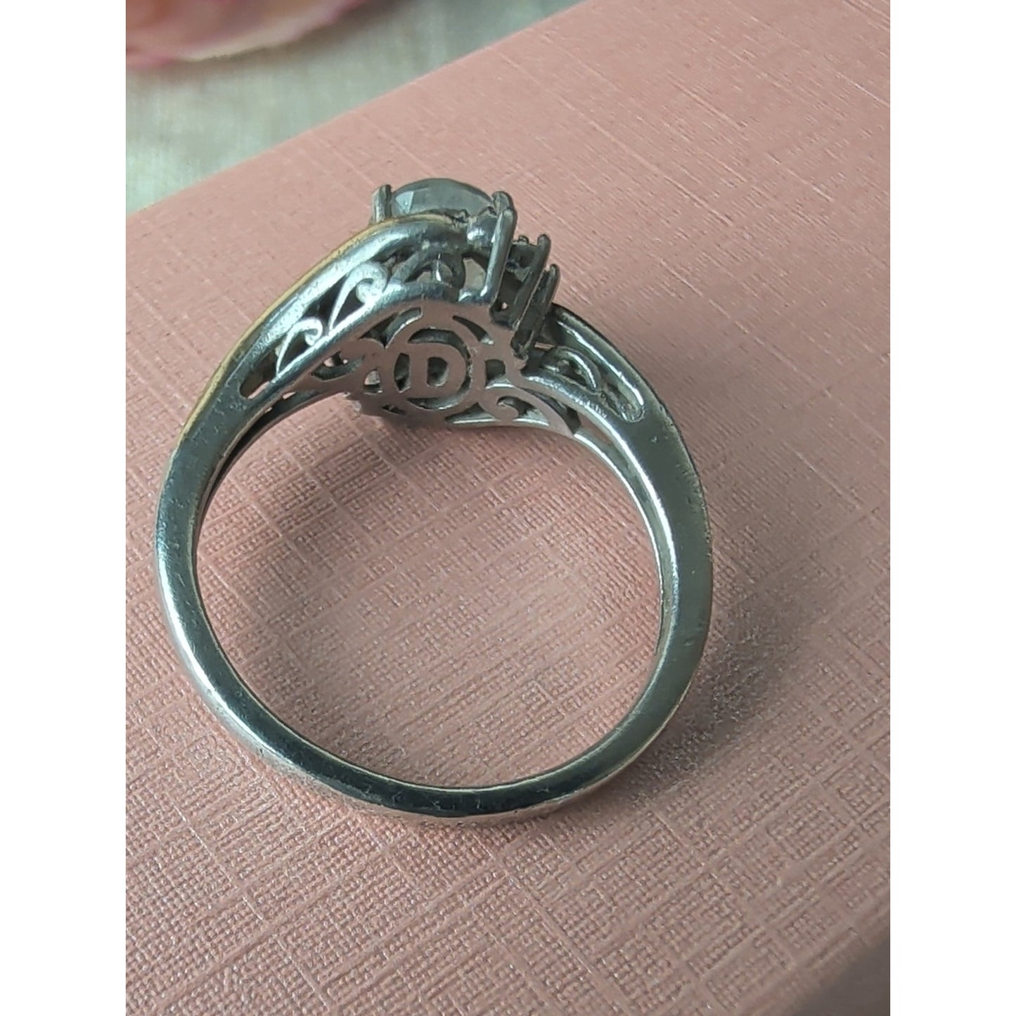 925 Sterling Silver 10K Gold Accent  Smokey Quartz Diamond Accents Ring