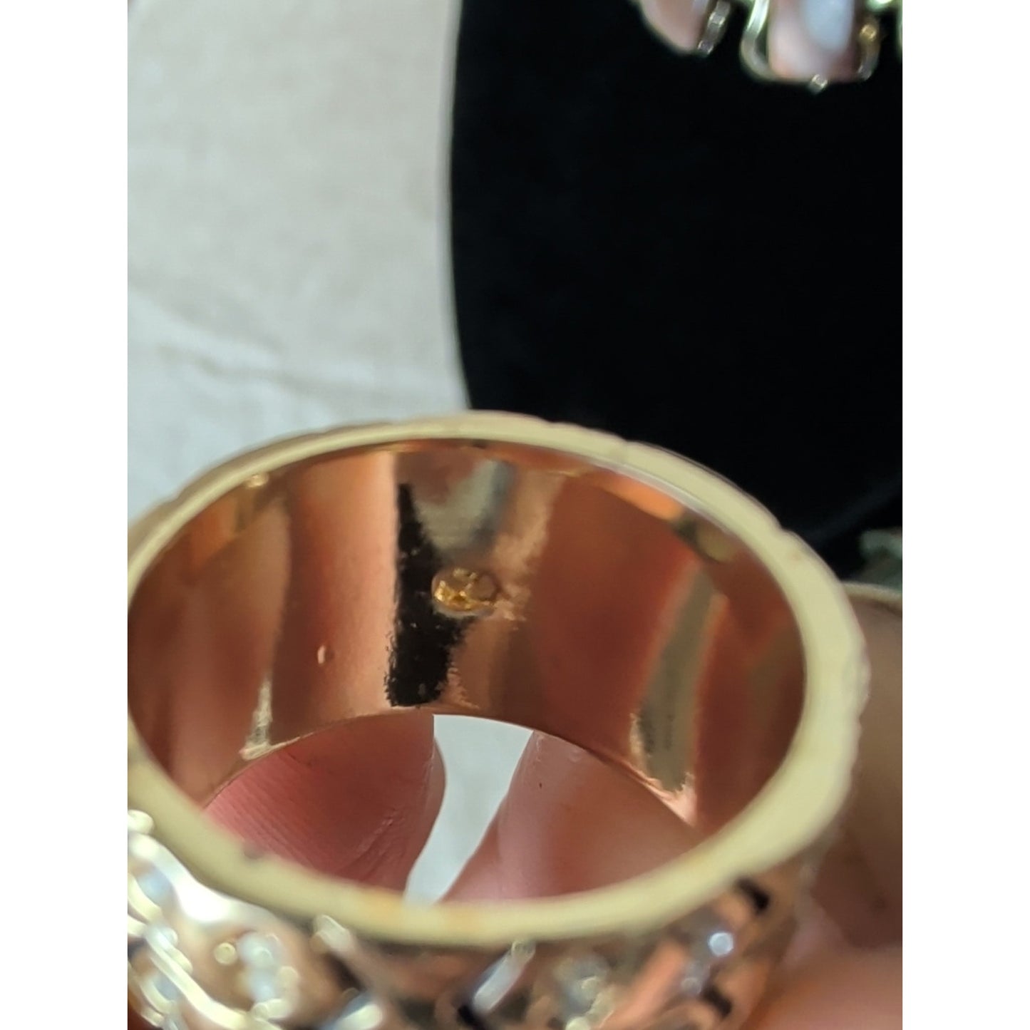 Vintage Inspired House of Harlow 1960 Gold Tone Rhinestone Statement Ring Boho Luxe Tribal Chic