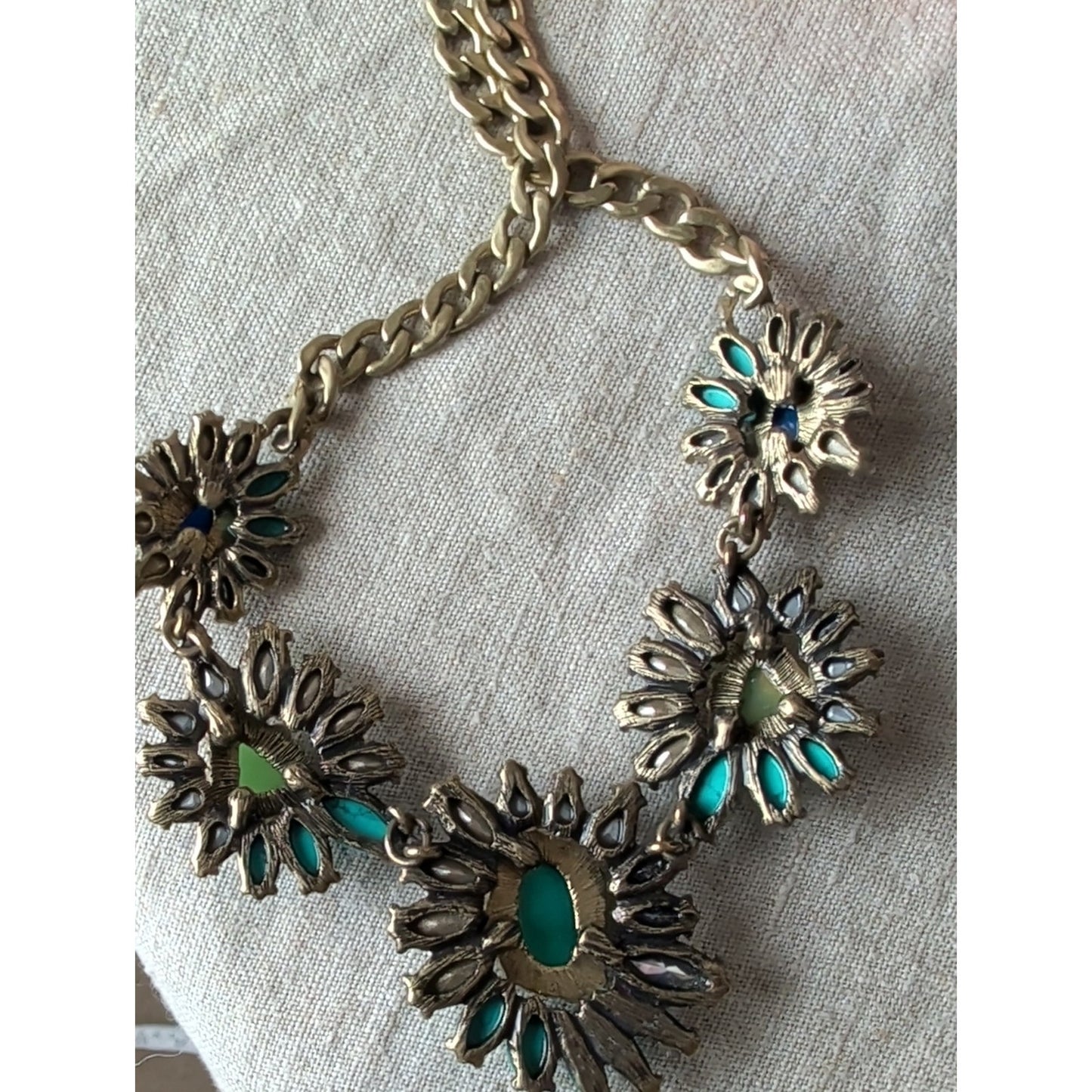 Chloe + Isabel Mermaidcore Statement Necklace Opalescent Crystal Turquoise Boho