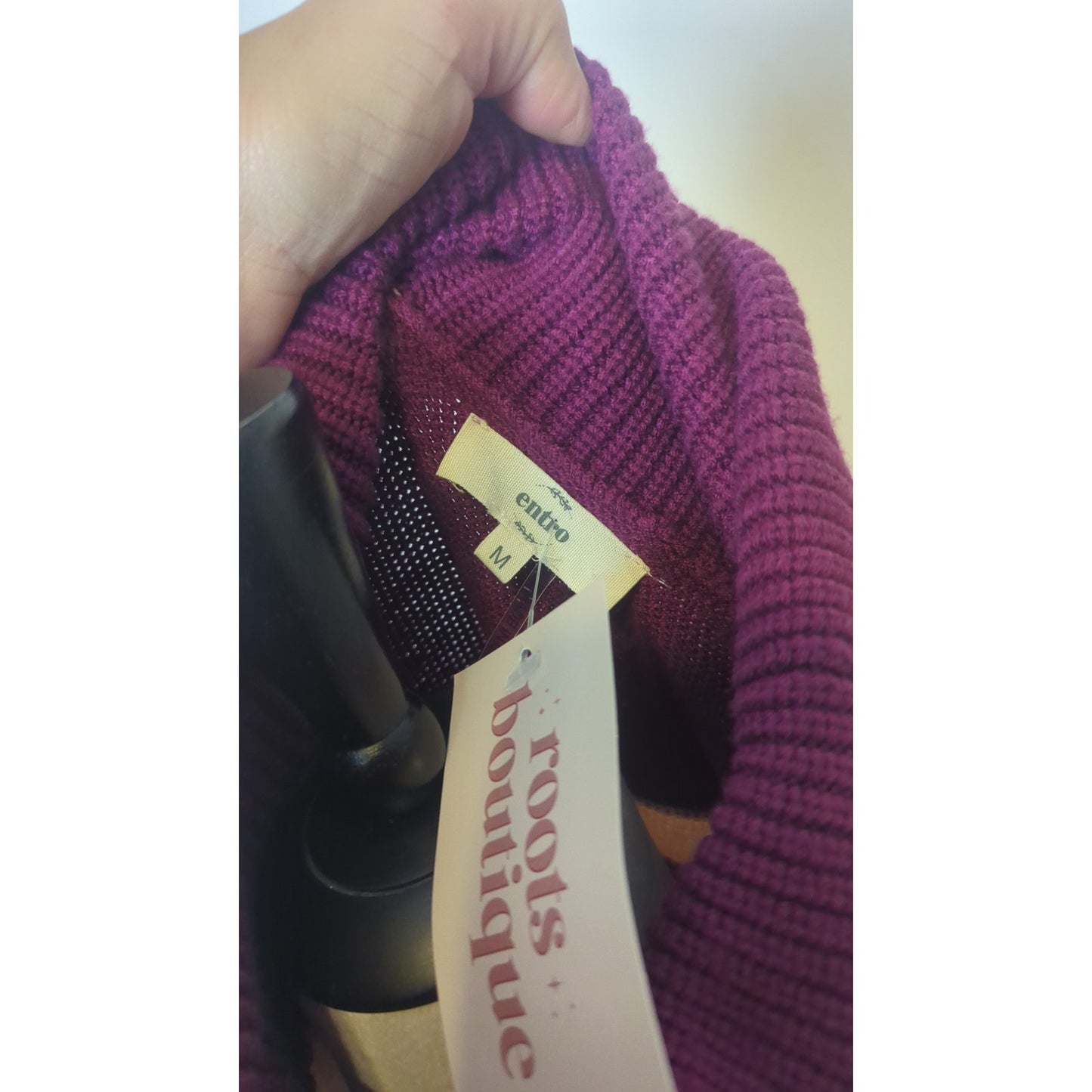 Cozy Tristan Sweater Plum Wide Sleeves Medium