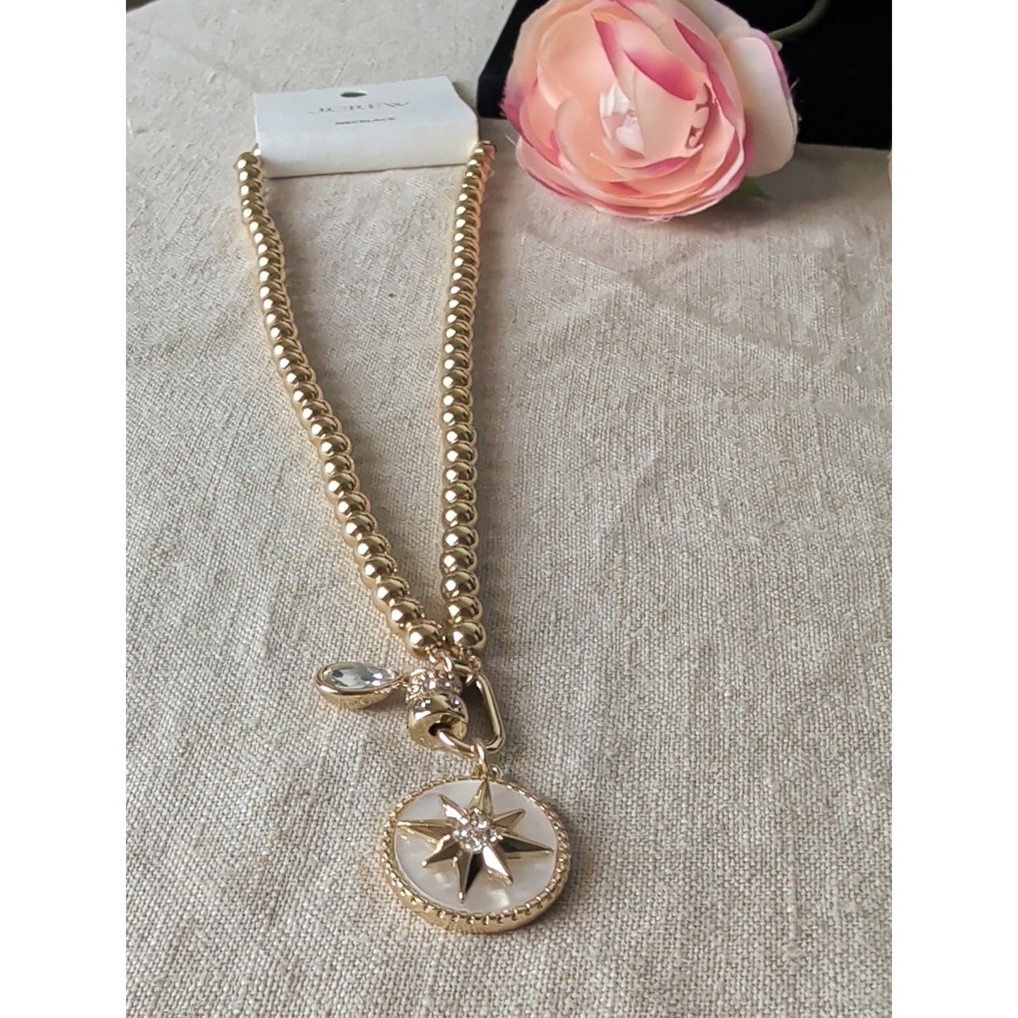 NWT J. CREW Gold Tone Necklace Nautical Pendant