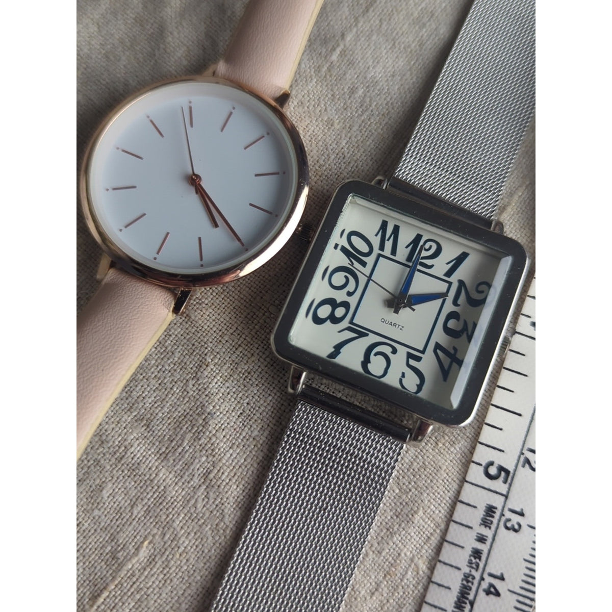 Curated Watch Stack Set Y2K Statement Minimalist Blush Watch | Layered Bracelets