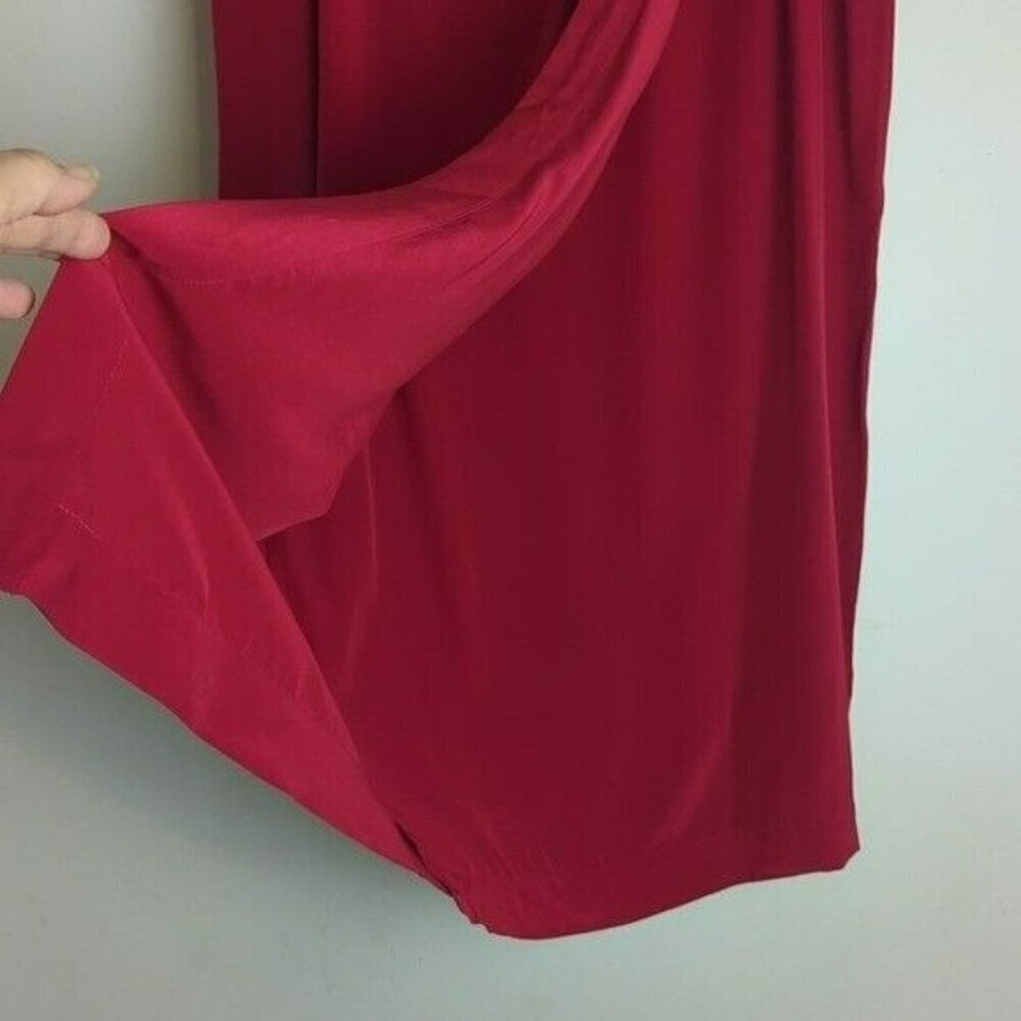 Silk Vintage 90's Faux Wrap Midi/Maxi Skirt Red Women's Size 12*