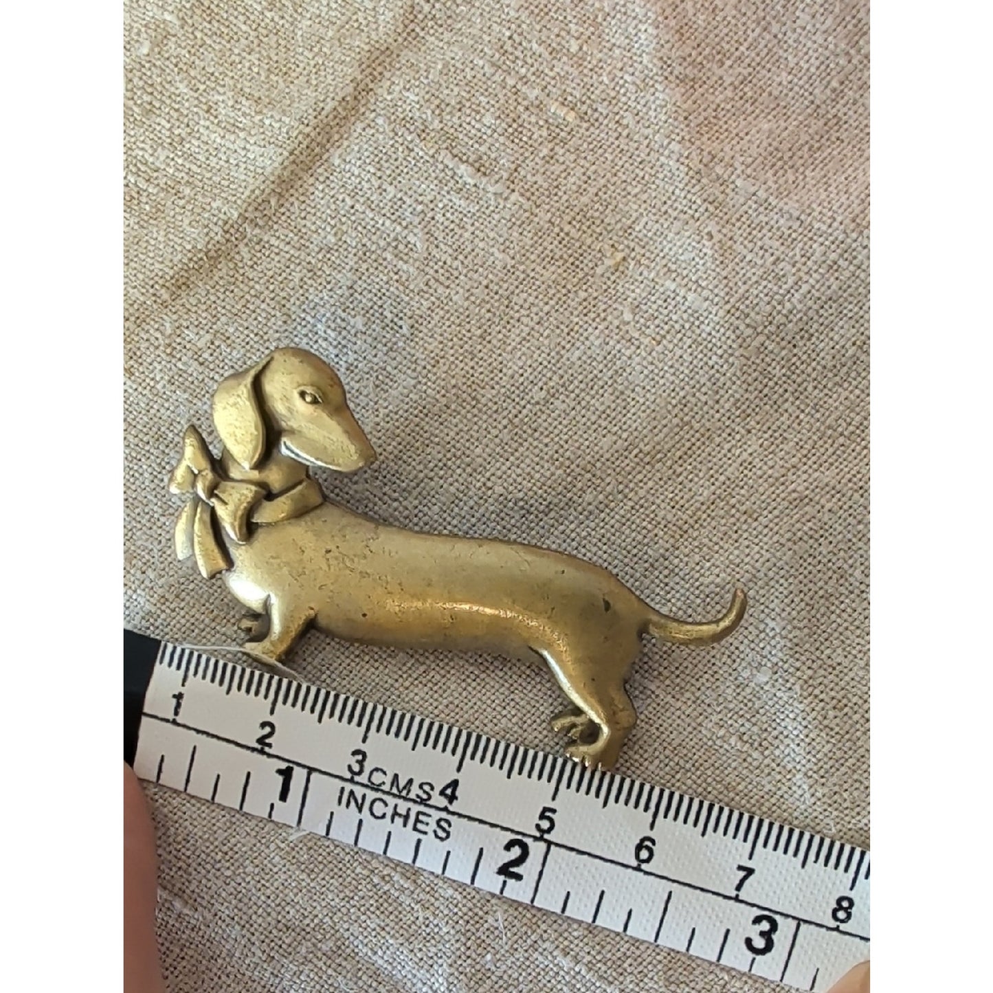 Vintage JJ Dachshund Brooch  Whimsical Wiener Dog Pin Bag Charm