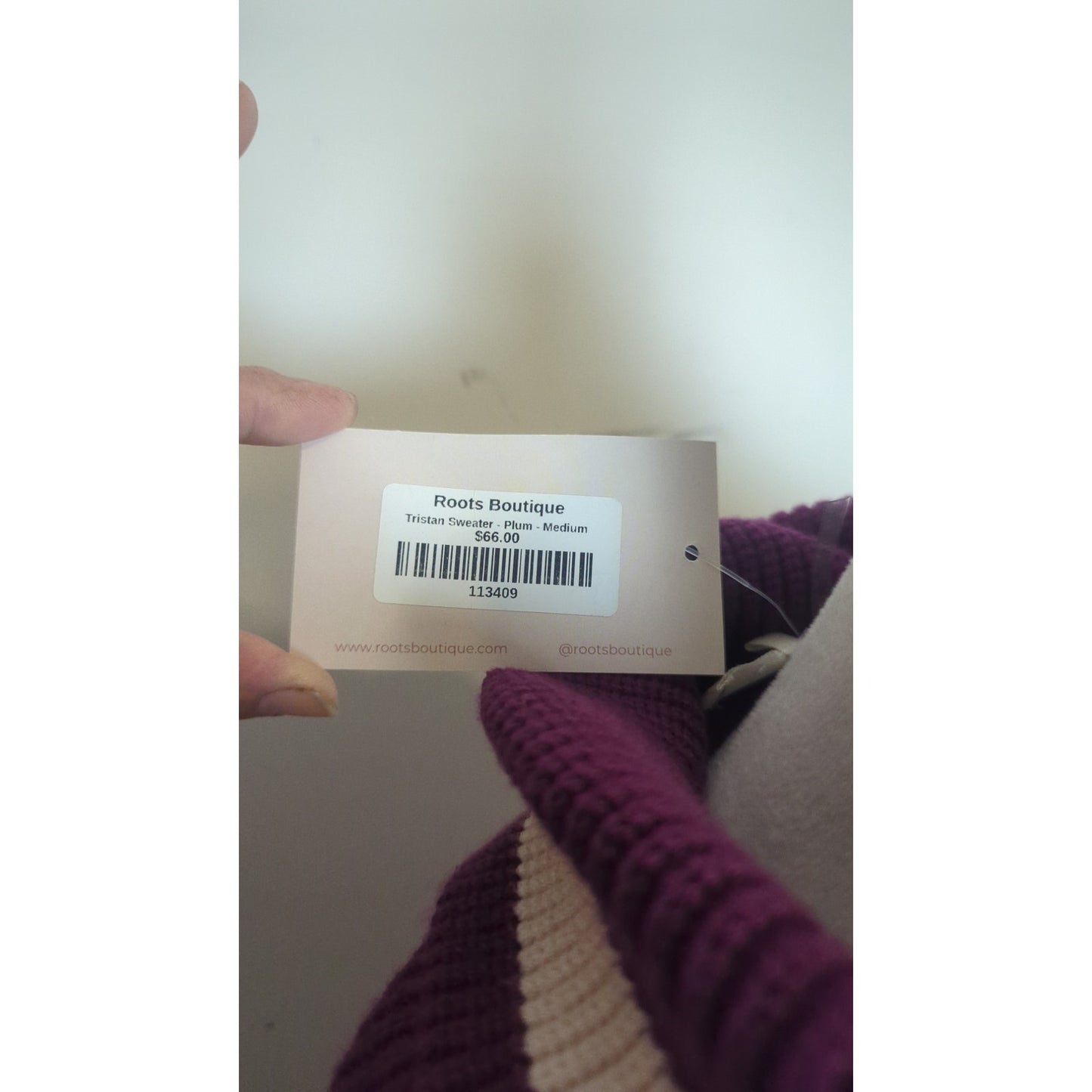 Cozy Tristan Sweater Plum Wide Sleeves Medium