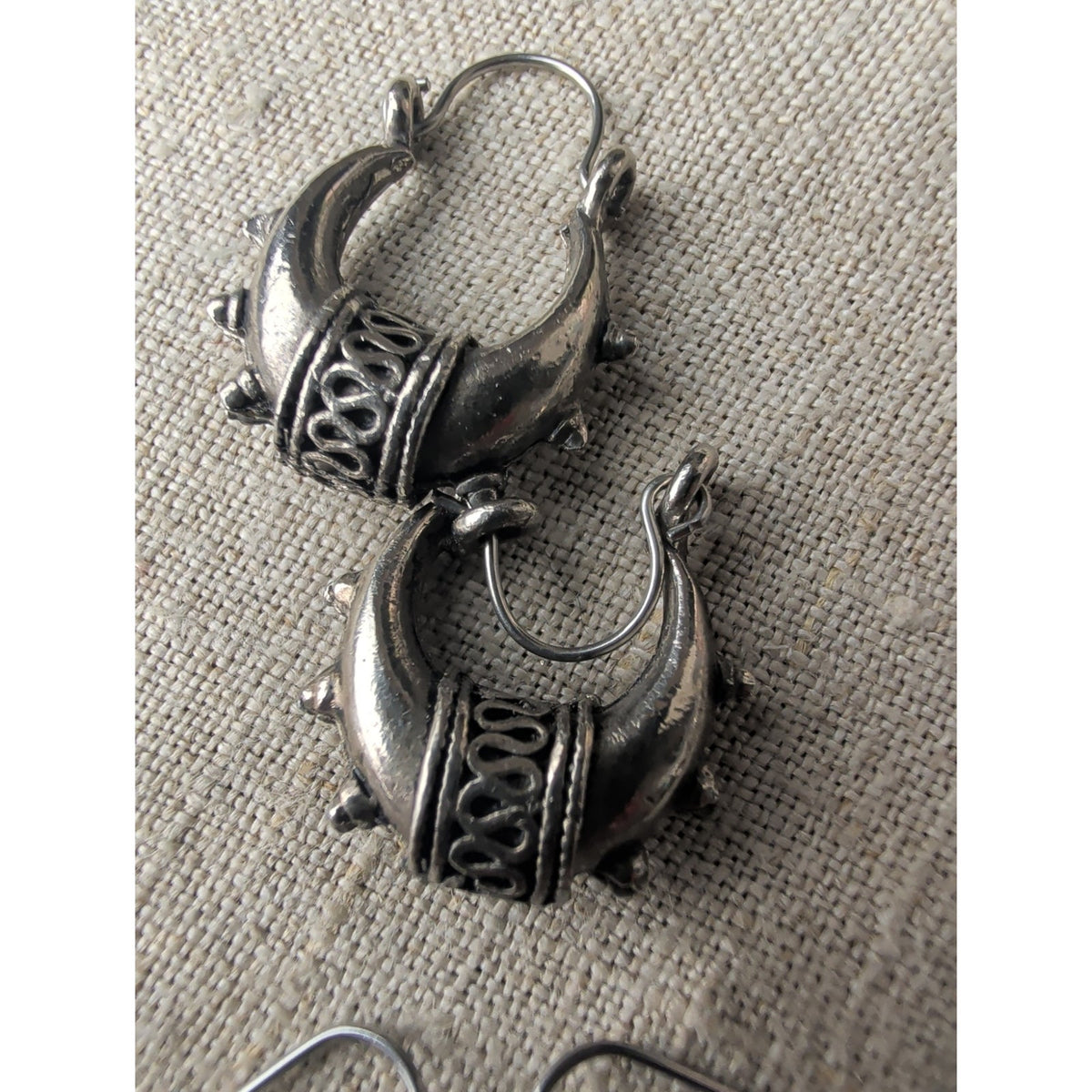 Seven Pair Earring Set Boho Tribal Silver Tone Faux Pearl /Turquoise
