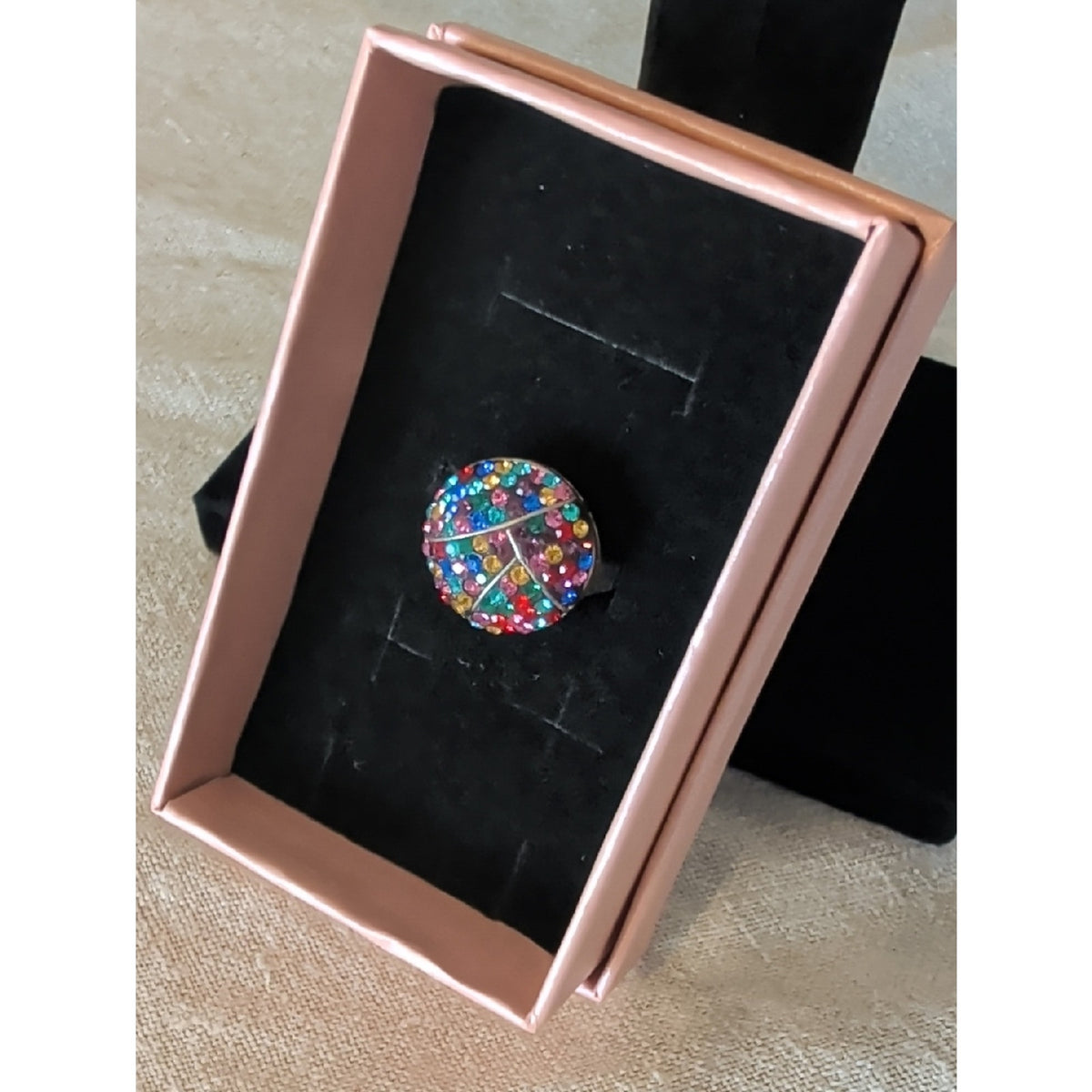 Colorful Rhinestone Cocktail Ring Y2K Dopamine Glam Statement Ring  Whimsical