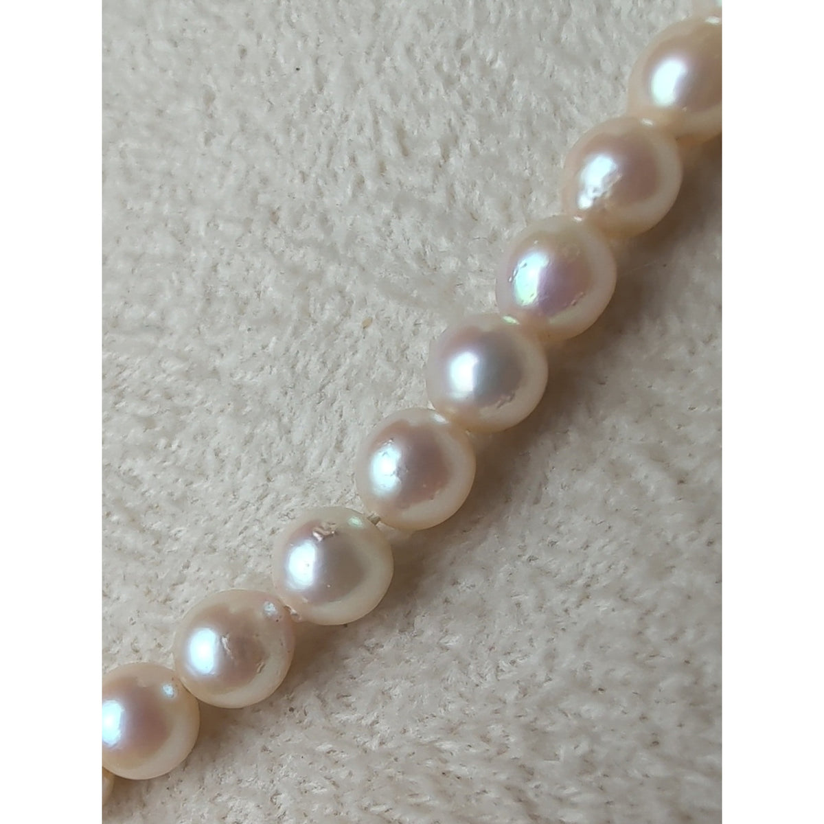 Vintage Genuine Cultured Pearl Necklace Sterling Silver Box Clasp 26"