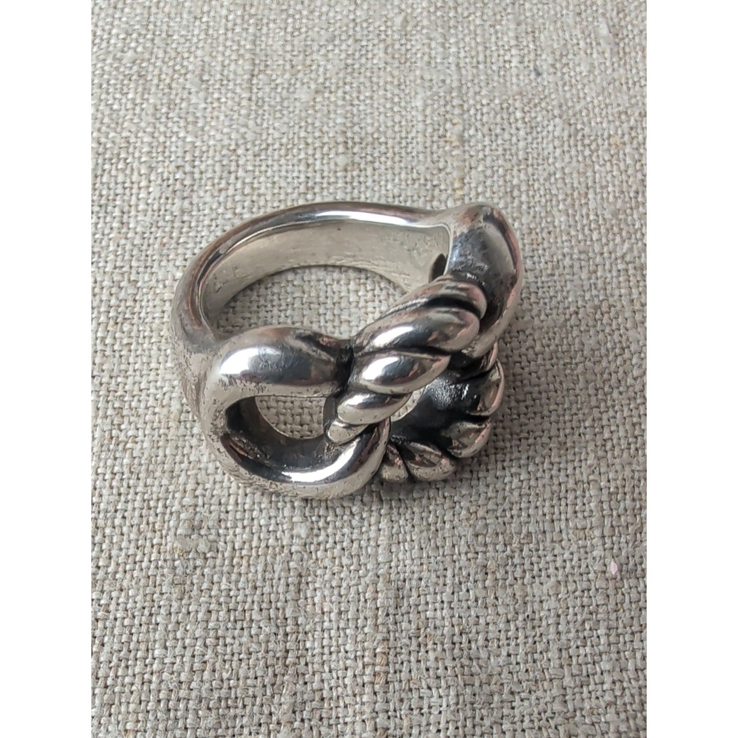 Chunky 925 Sterling Silver Knot Ring  Heavy Statement Ring Modern Minimalist