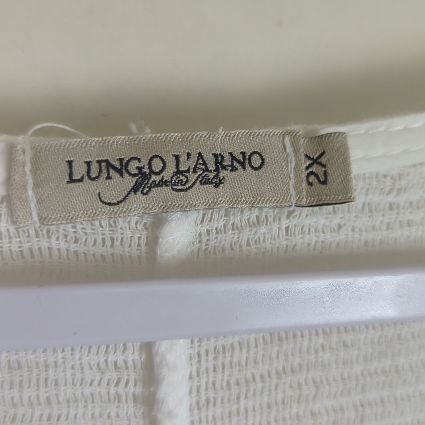 Made In Italy 100% Linen Pullover Top Semi-Sheer Women's Size 2X