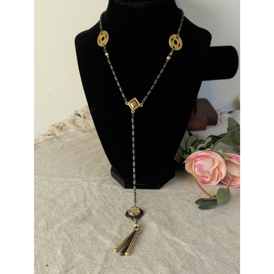 Vintage Robert Rose Interchangeable Pendant Necklace Mixed Metal Artisan Tassel