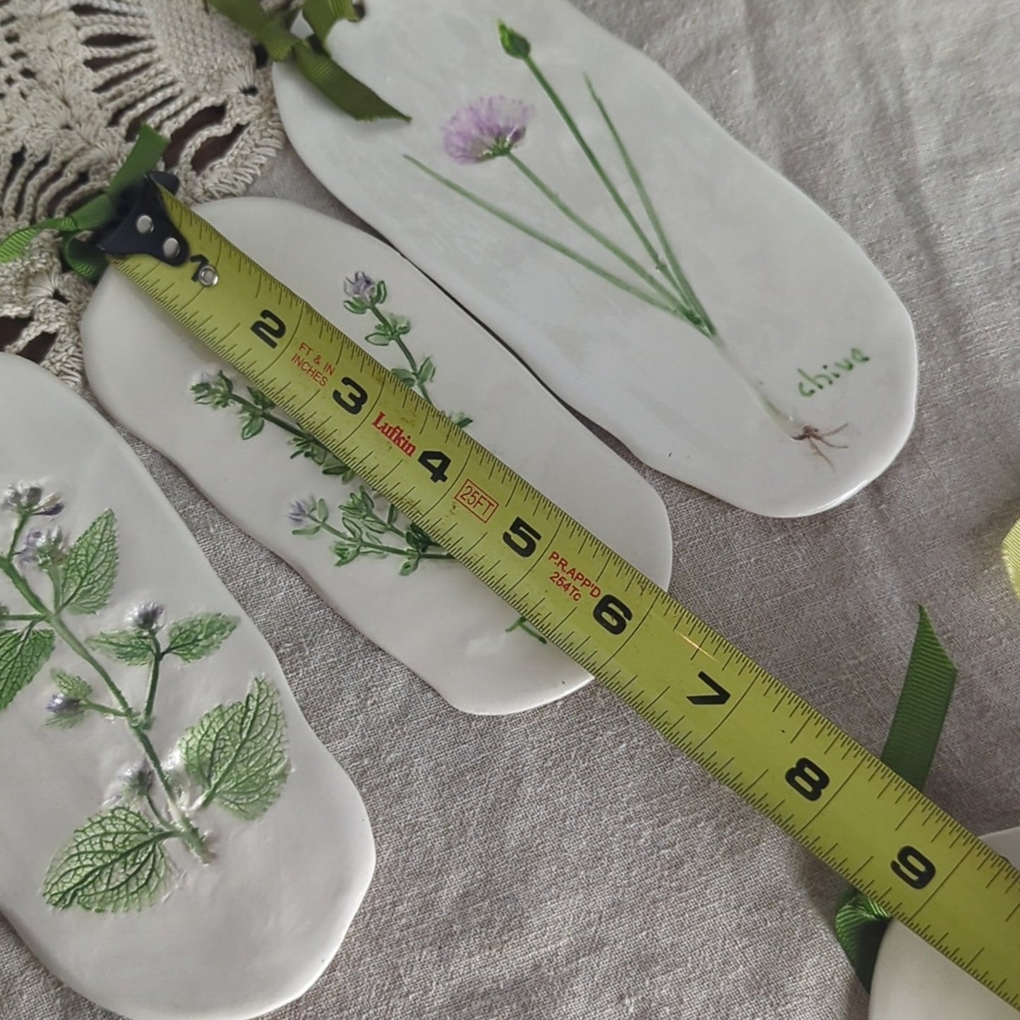 Hand Painted & Carved Herb Plaques Set of 8 Herb Kitchen Gallery Wall Display
