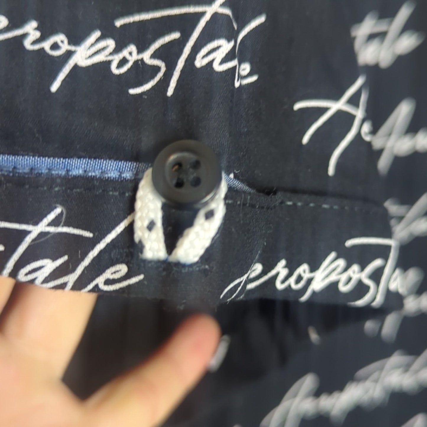 NWOT Logo All-Over Print Aeropostale Button Down Shirt Men's Size XL