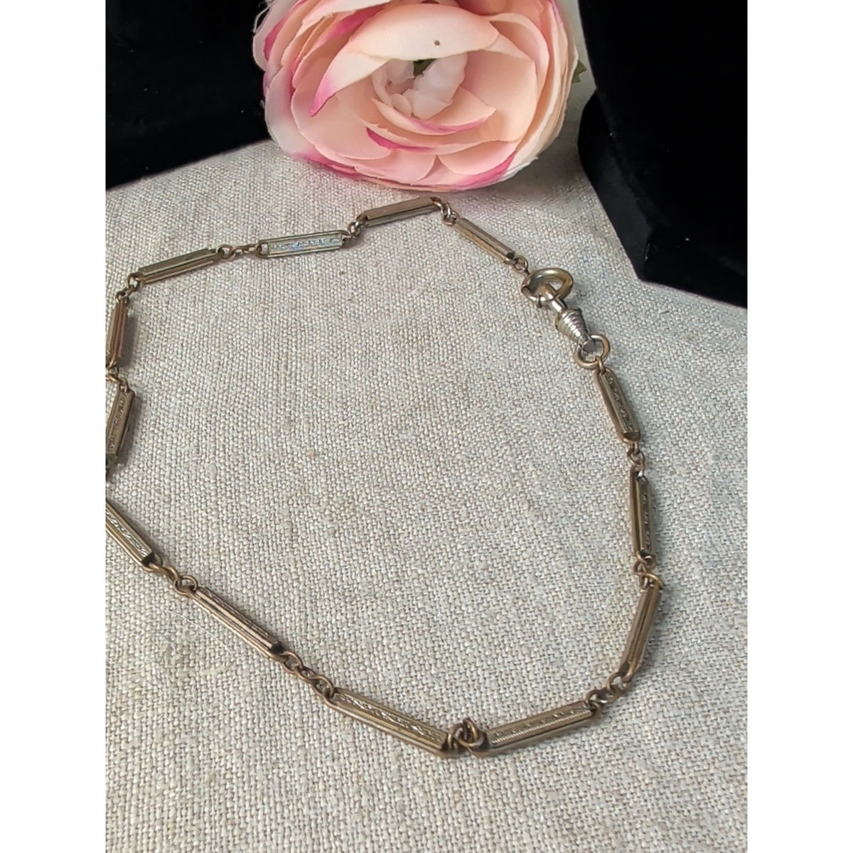 1920's/30's Art Deco Gold Filled Engine Turned Watch Chain Pocket Watch Chain