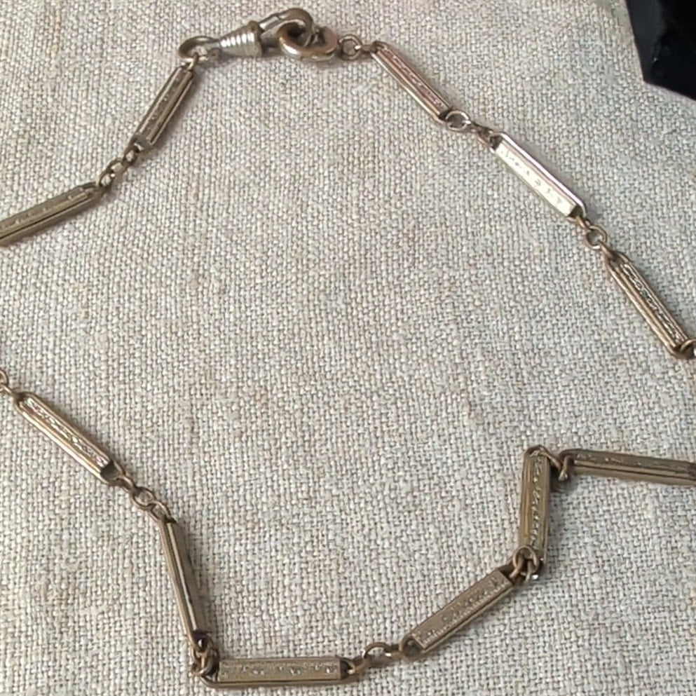 1920's/30's Art Deco Gold Filled Engine Turned Watch Chain Pocket Watch Chain