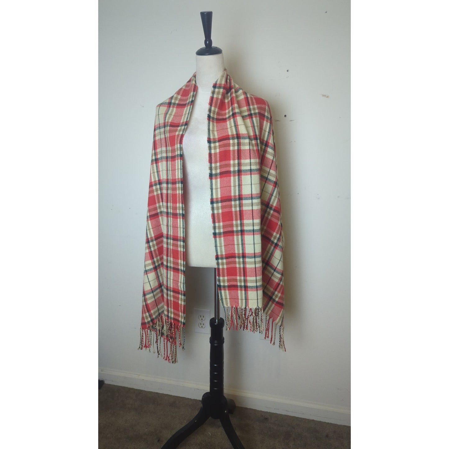 J.Crew Holiday Preppy Tartan Plaid Shawl Scarf Wrap  One size