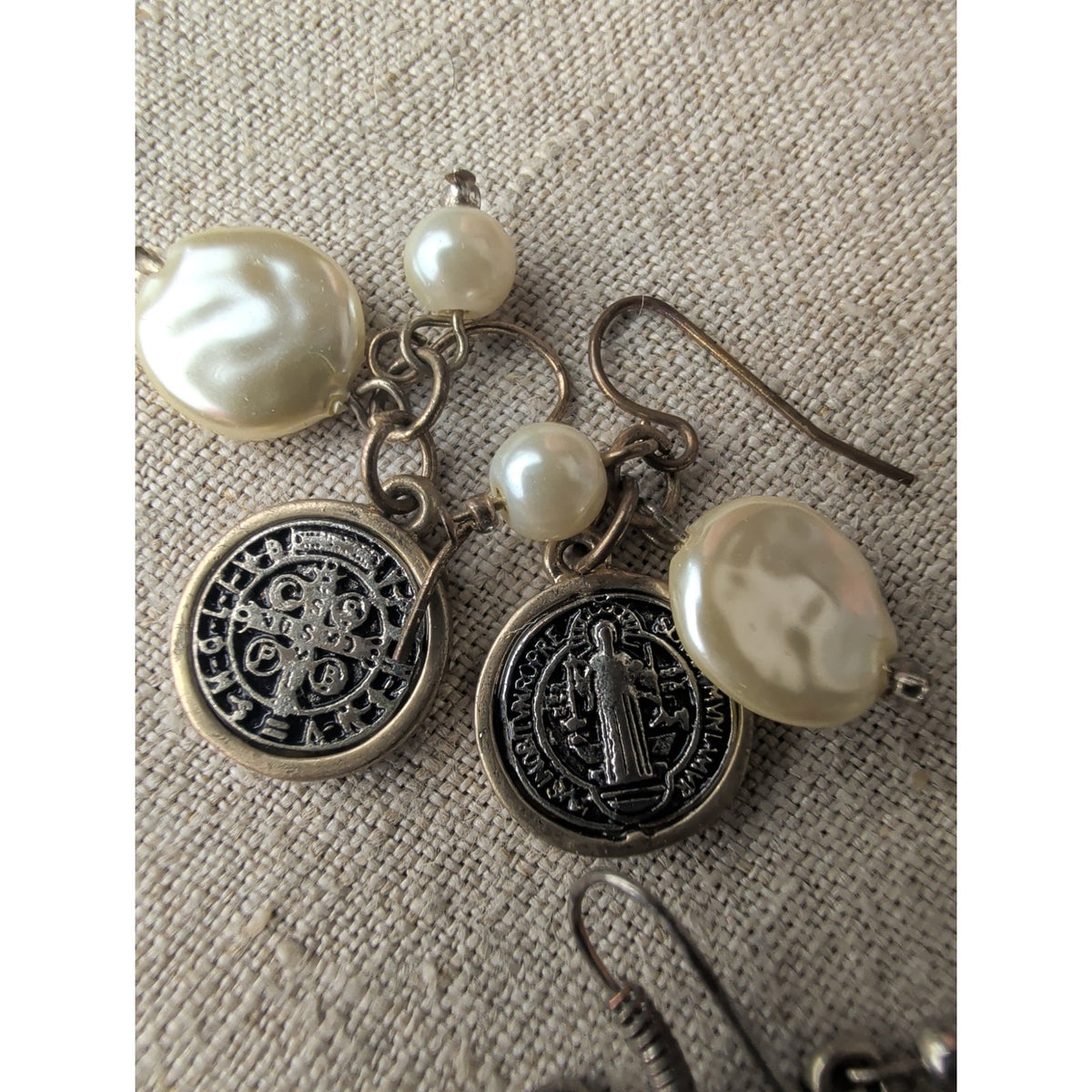 Seven Pair Earring Set Boho Tribal Silver Tone Faux Pearl /Turquoise