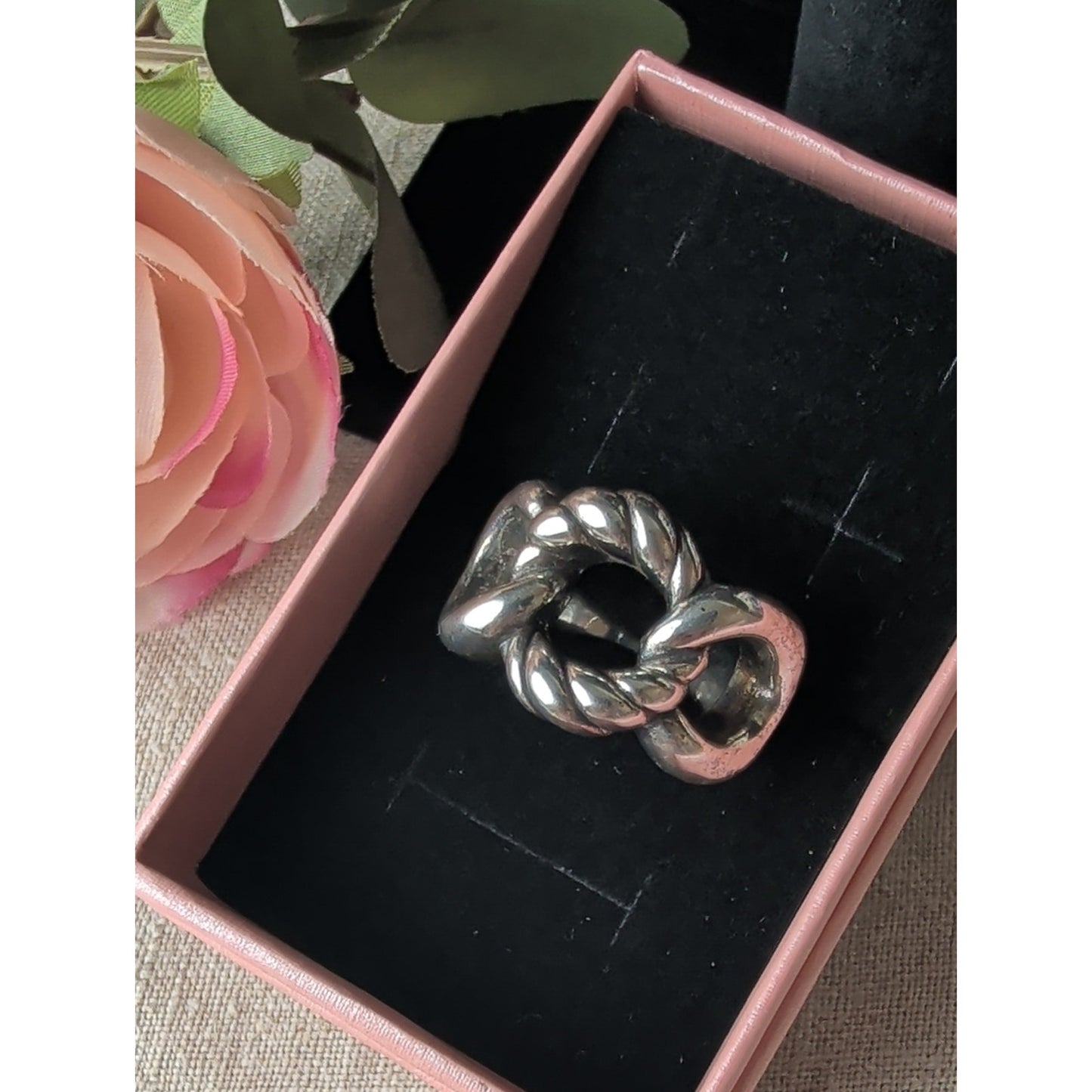Chunky 925 Sterling Silver Knot Ring  Heavy Statement Ring Modern Minimalist