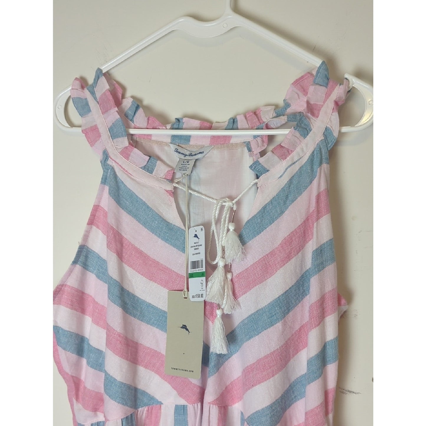 NWT Lena Mallory Midi/Maxi Linen Sundress Striped Women's Large