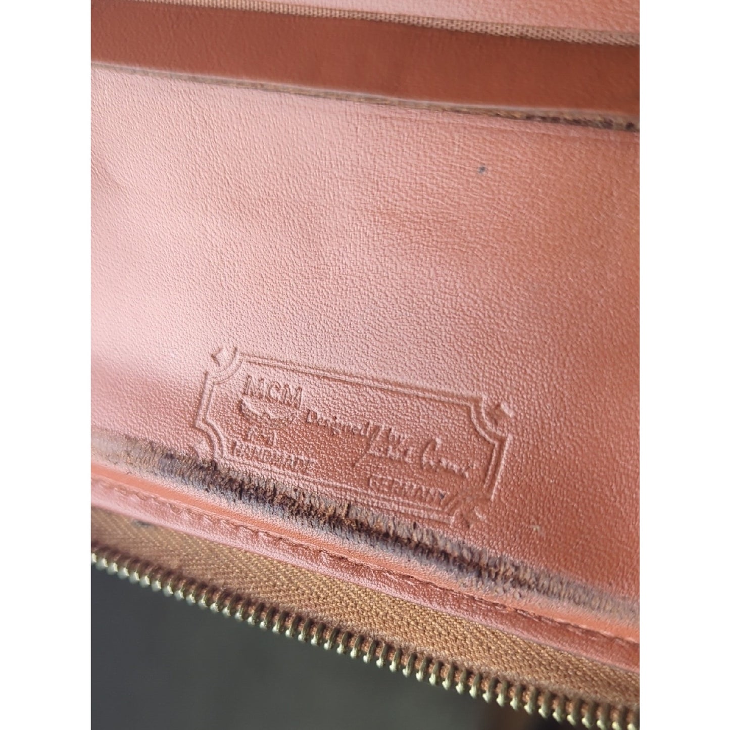 Vintage MCM Visetos Wallet Cognac Monogram Made in Germany 80s