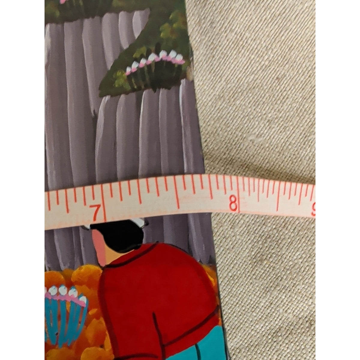 Ecuadorian Folk Art Paintings Pair Hand Painted Andean Village Textured Canvas