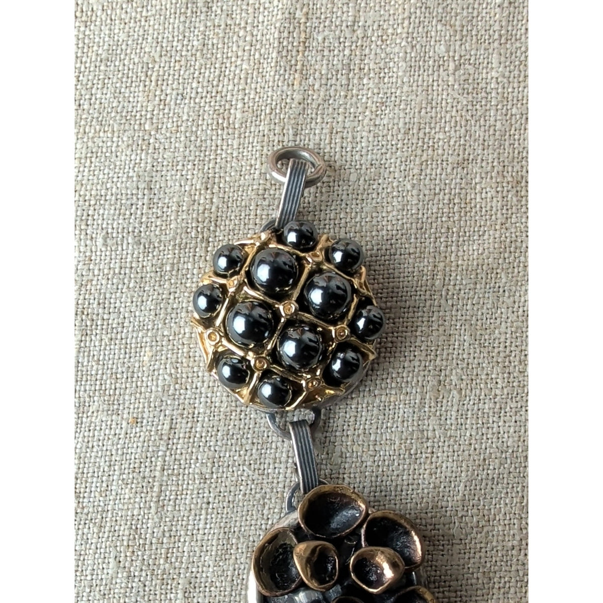 Vintage Artisan Assemblage Bracelet Mixed Metal Wearable Art Boho Luxe