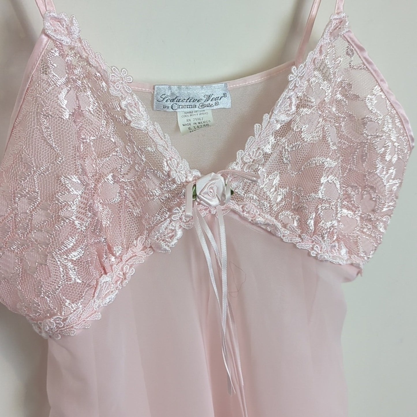 Y2K Vintage Coquette Pink Lace & Embroidered Lingerie Top Women's Size Medium