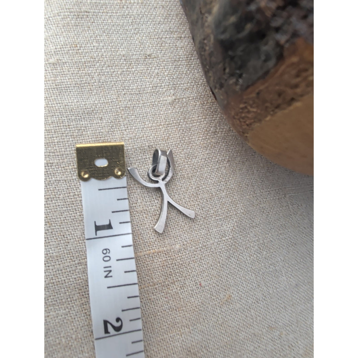 Vintage Sterling Silver Stick Figure Joy of Life Pendant Charm Praise