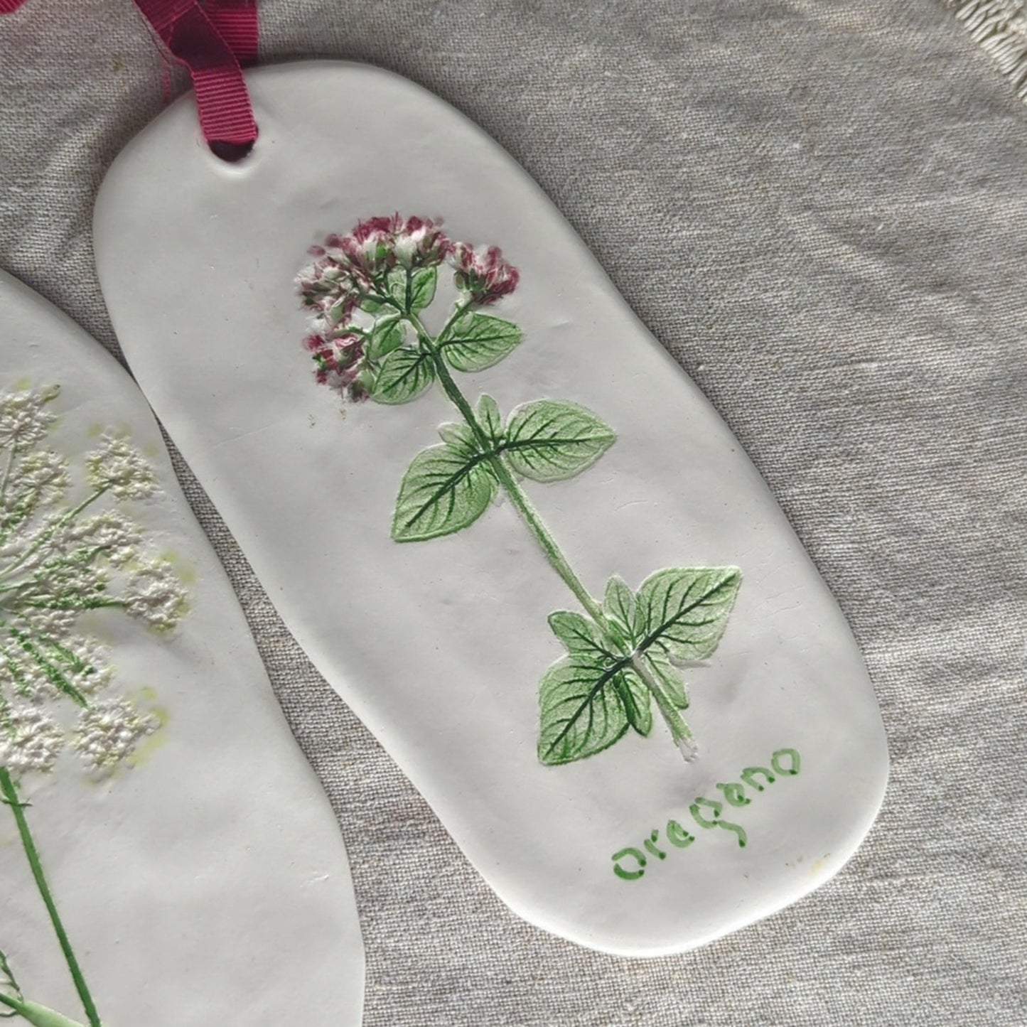 Hand Painted & Carved Herb Plaques Set of 8 Herb Kitchen Gallery Wall Display