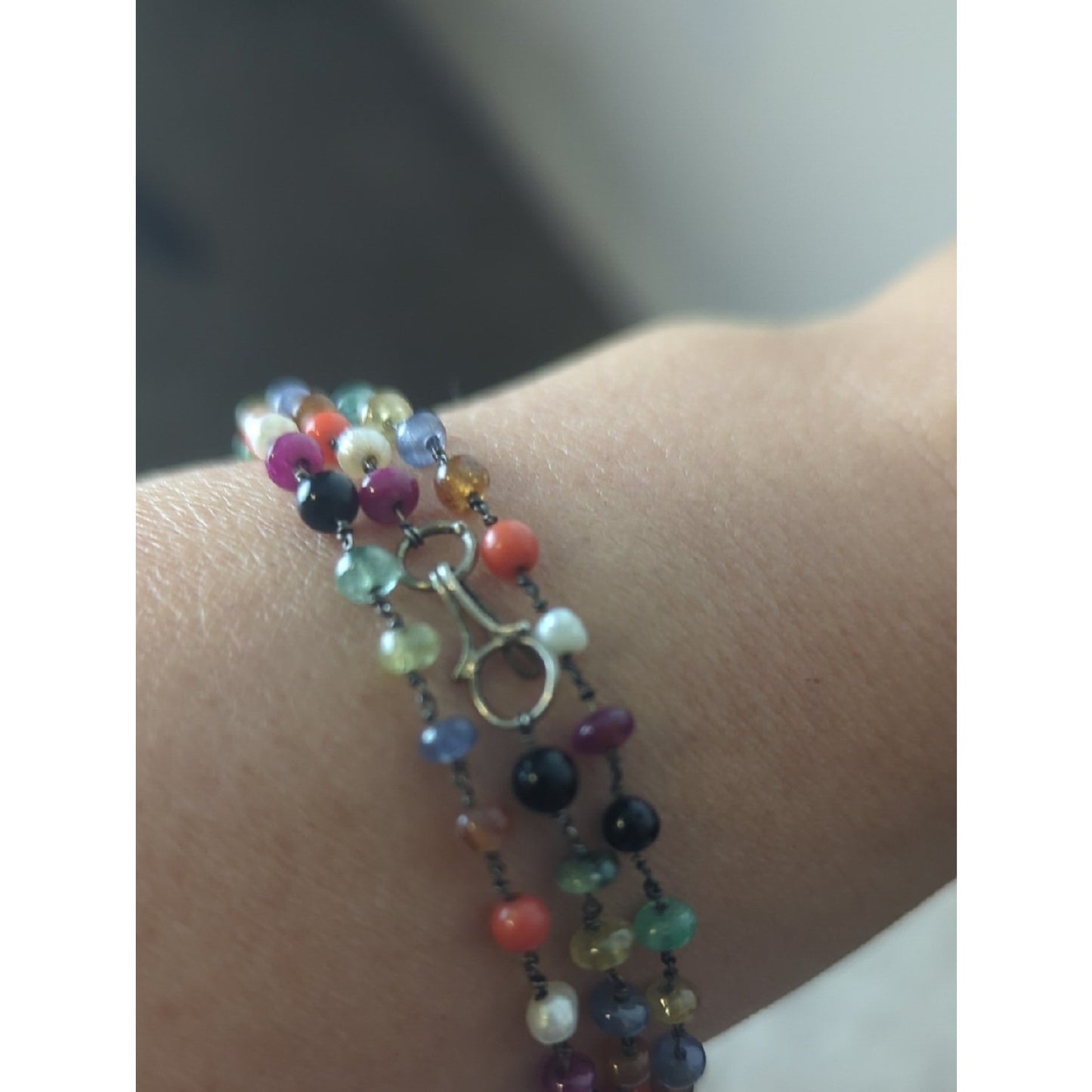 Convertible Boho Gemstone Necklace Set Layered Wrap Bracelet  Earthy