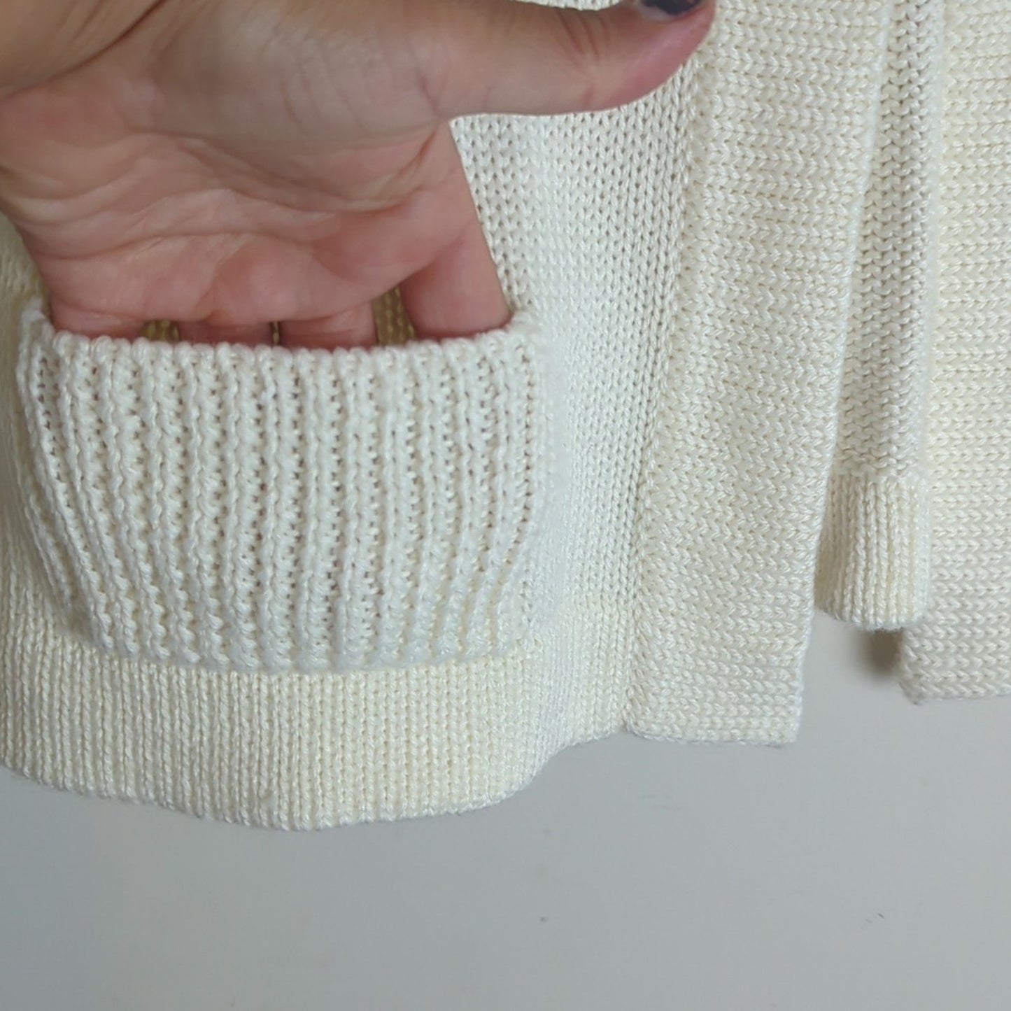 Y2K Chunky Button Cardigan Cropped Wool Blend Women's Medium*
