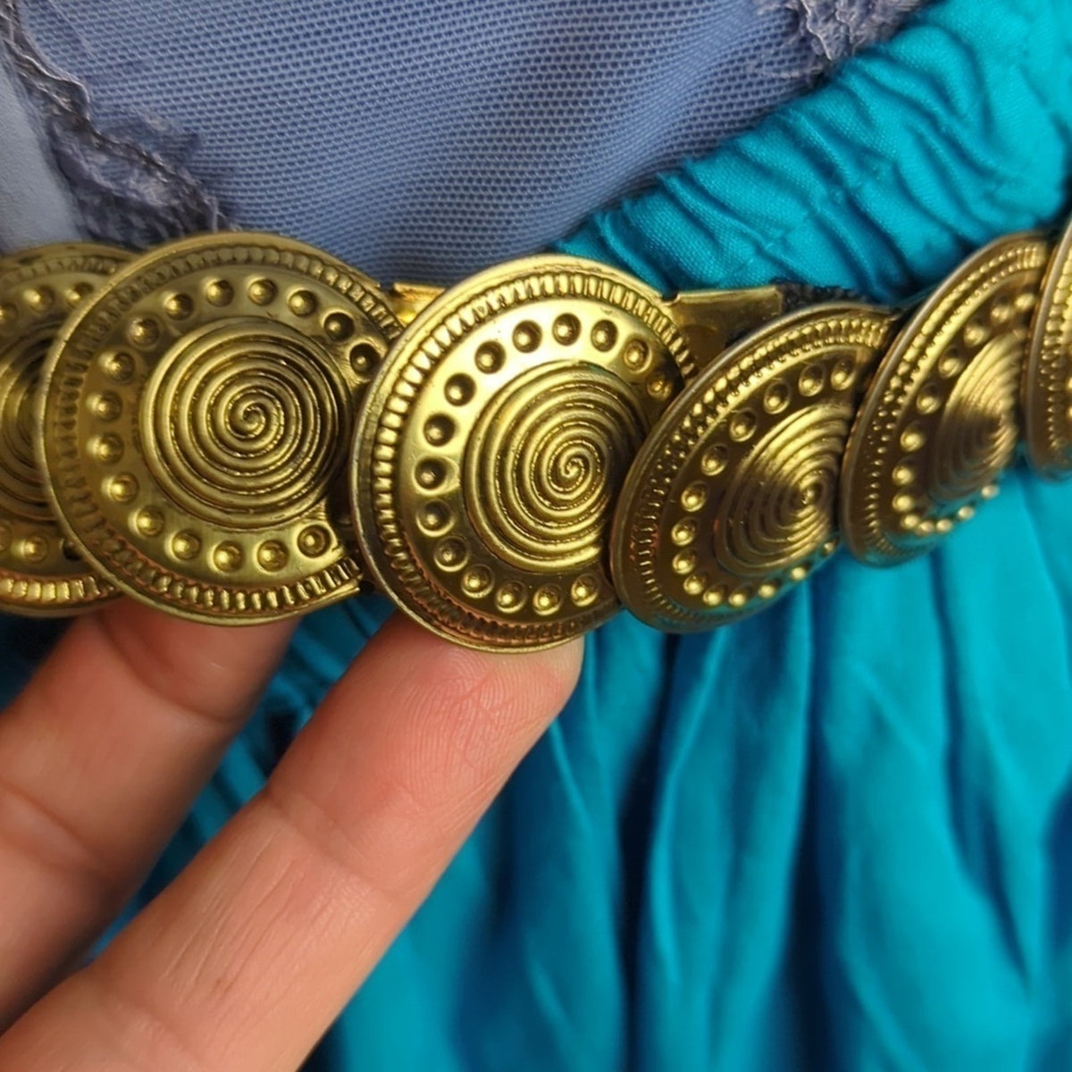 Vintage 94 GRD Coin Belt Metal Medallion Elastic Women's Size Small/Medium