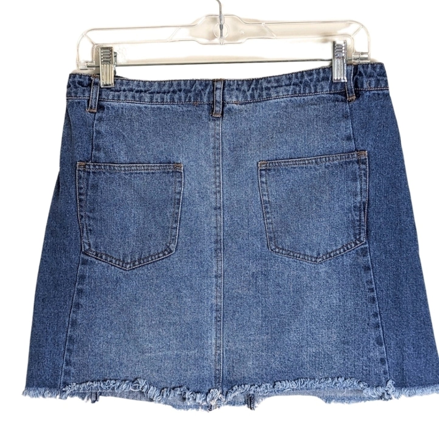 Y2K Altar'd State Denim Mini Skirt Frayed Hem Women's Size Medium