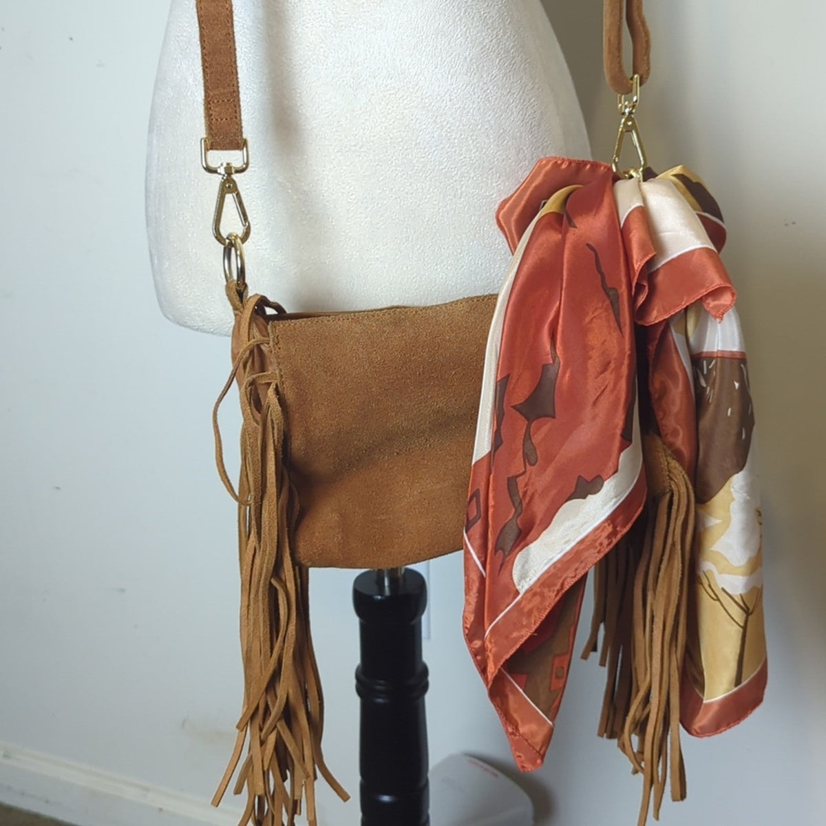 Vintage Desert Canyon Scenic 80's- 90s Western Landscape Satin Scarf