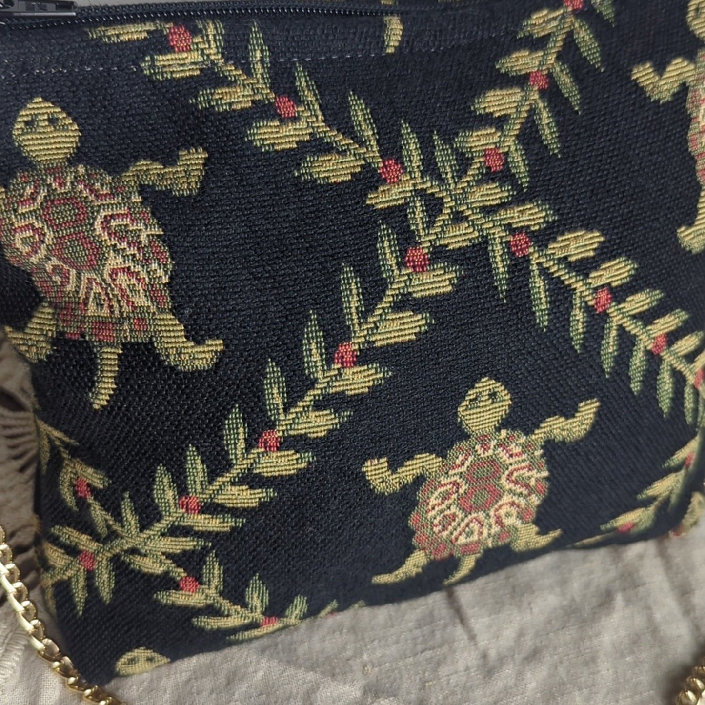 Vintage Tapestry Rare Turtle Crossbody Bag Coastal Y2K Chain Strap Purse