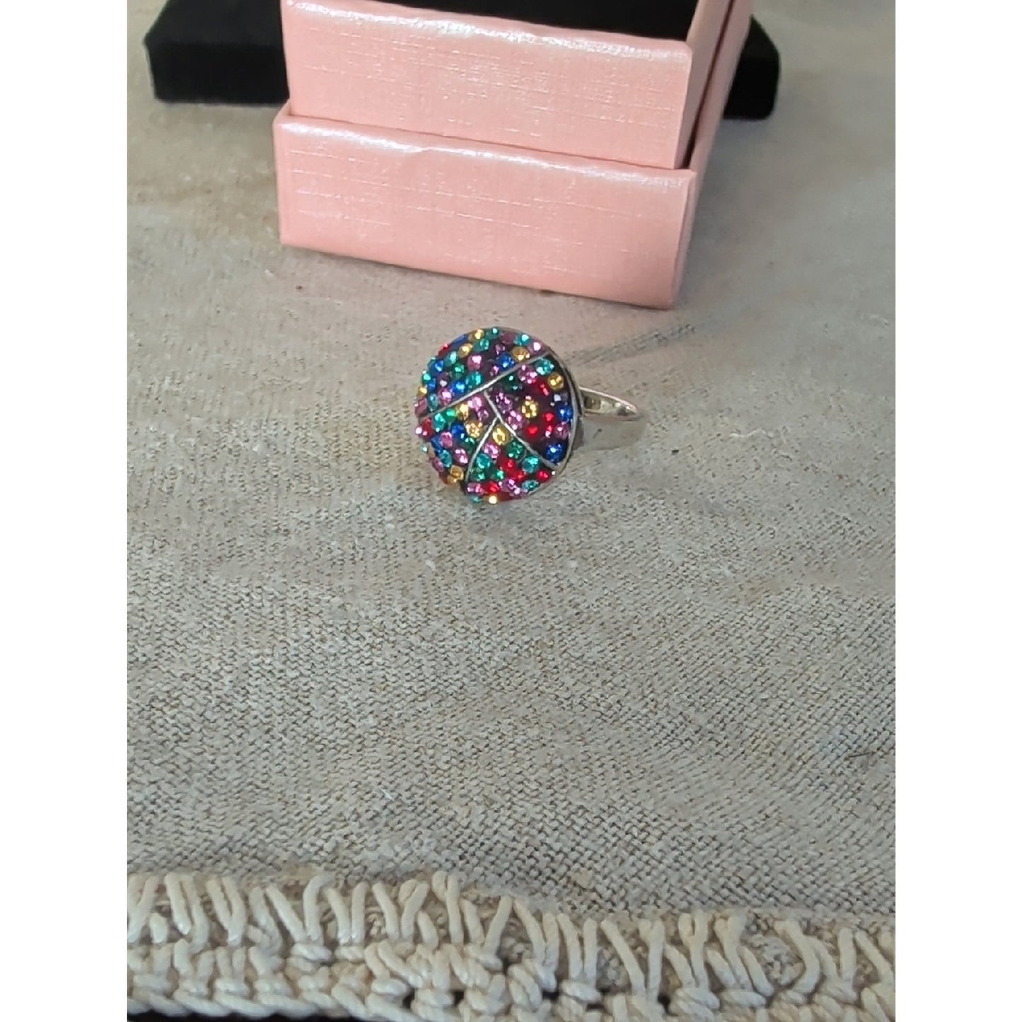 Colorful Rhinestone Cocktail Ring Y2K Dopamine Glam Statement Ring  Whimsical