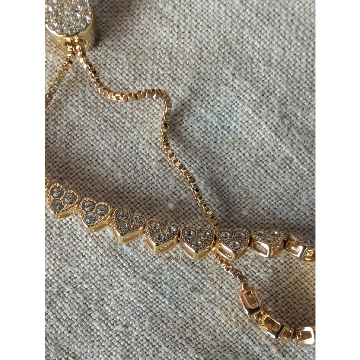 Coquette Heart Bracelet Stack Gold Tone Layered Set 3