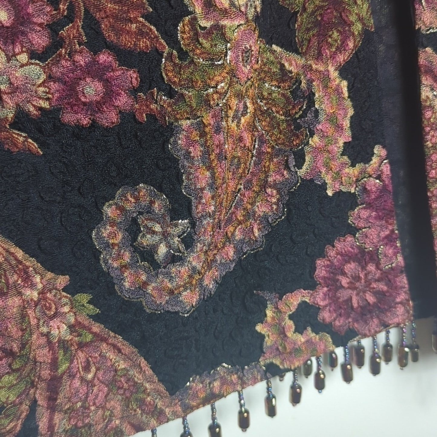 Whimsigoth Y2K Cardigan Floral Paisley Animal Print Background Jewel M