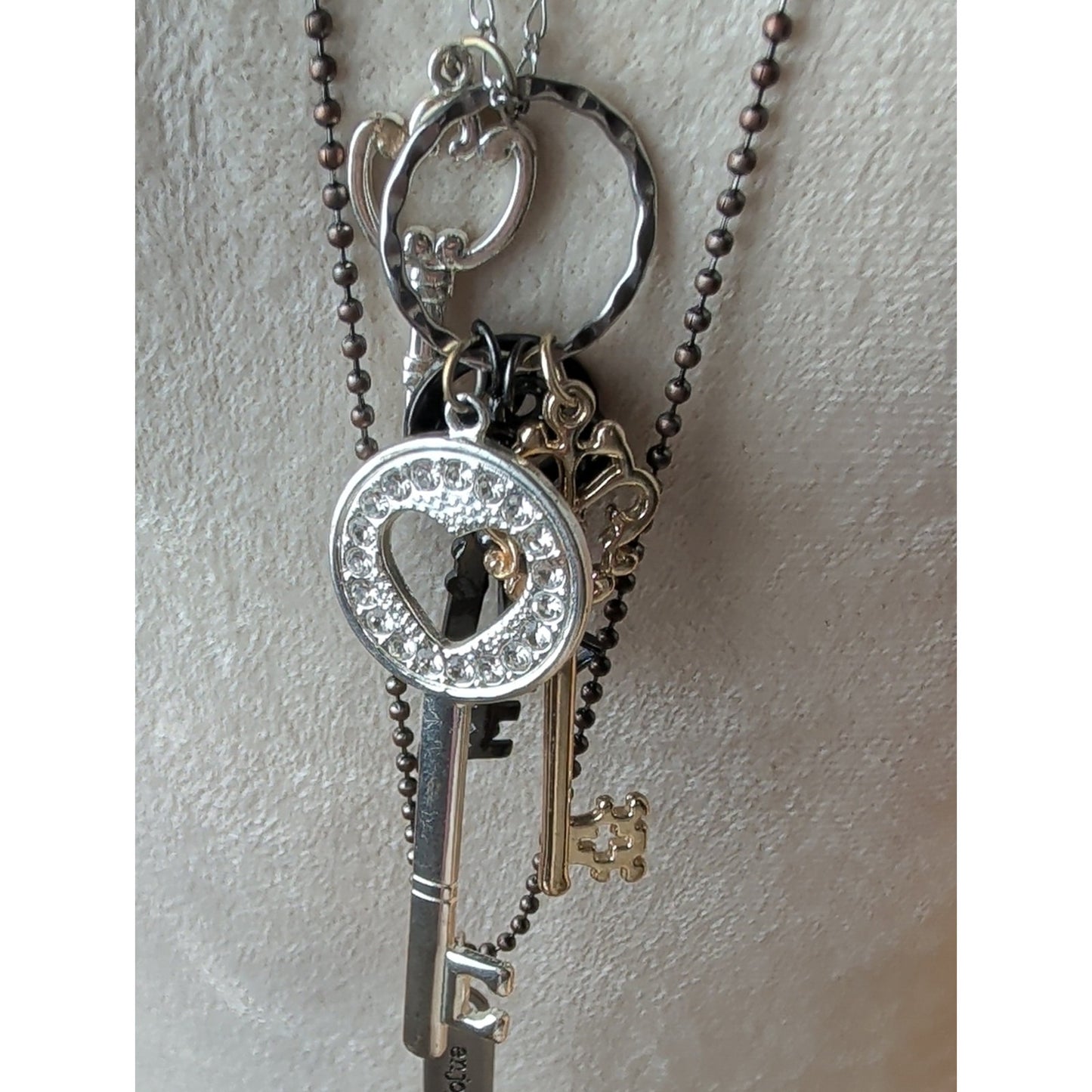 Steampunk Key Necklace Set Dark Academia Gothic Industrial Layering Necklaces