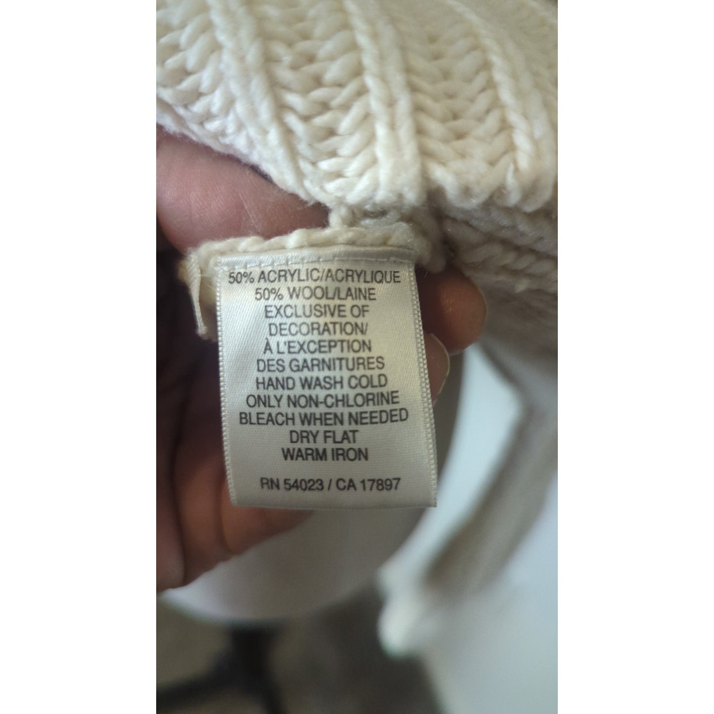 Ski Lodge Minimalist Cozy Waffle Knit Zip Wool Blend Cardigan Women's M*