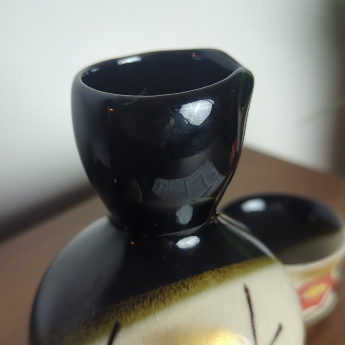 Vintage Japanese Sake Set | Hand Painted Tokkuri Bottle + 2 Ochoko Cups