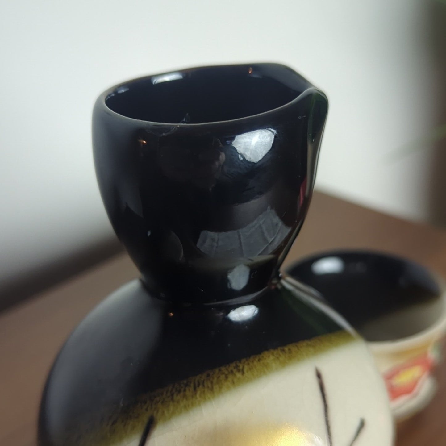 Vintage Japanese Sake Set | Hand Painted Tokkuri Bottle + 2 Ochoko Cups