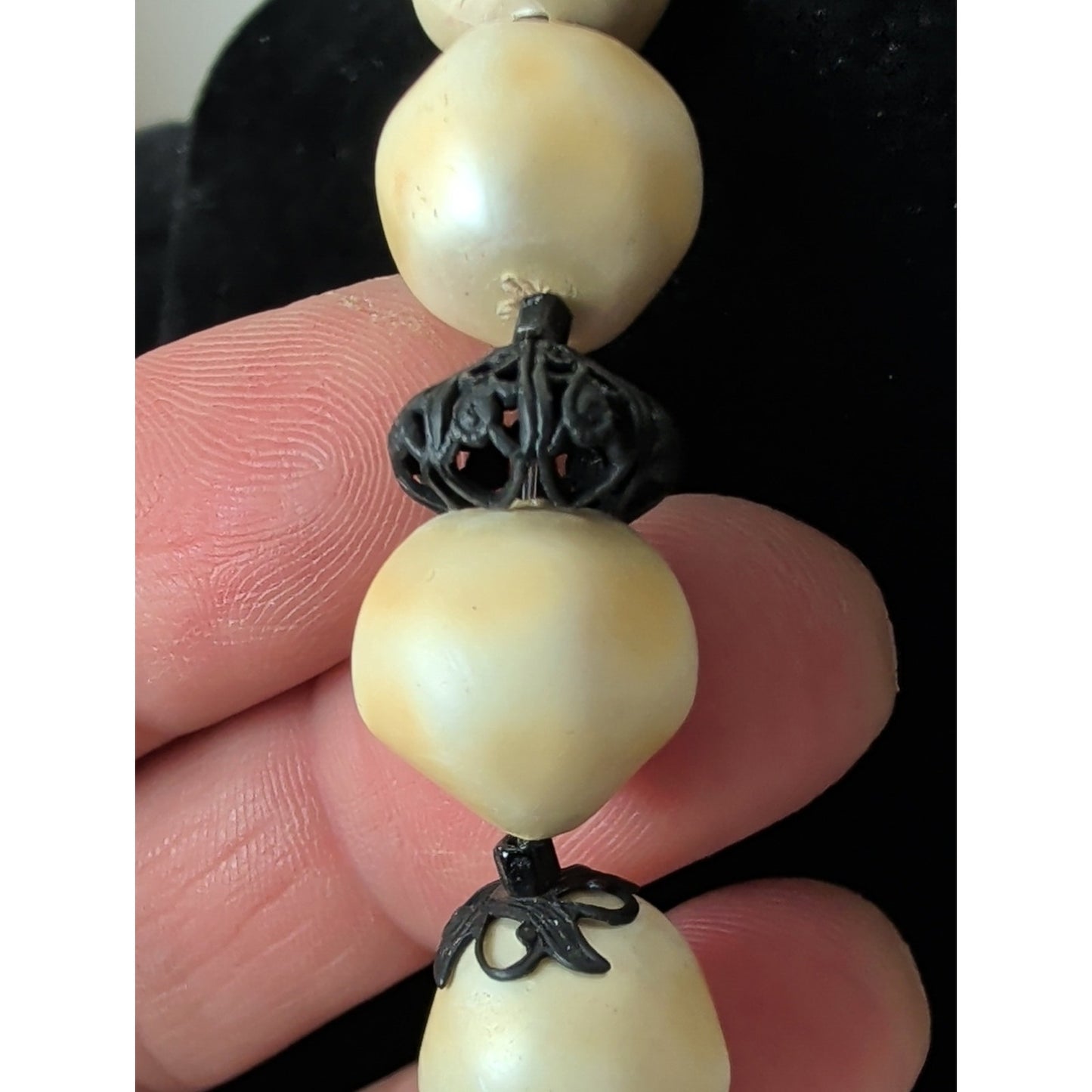 Signed Laguna Faux Pearl Necklace & Clip Earring Set Vintage 1950s Mid-Century