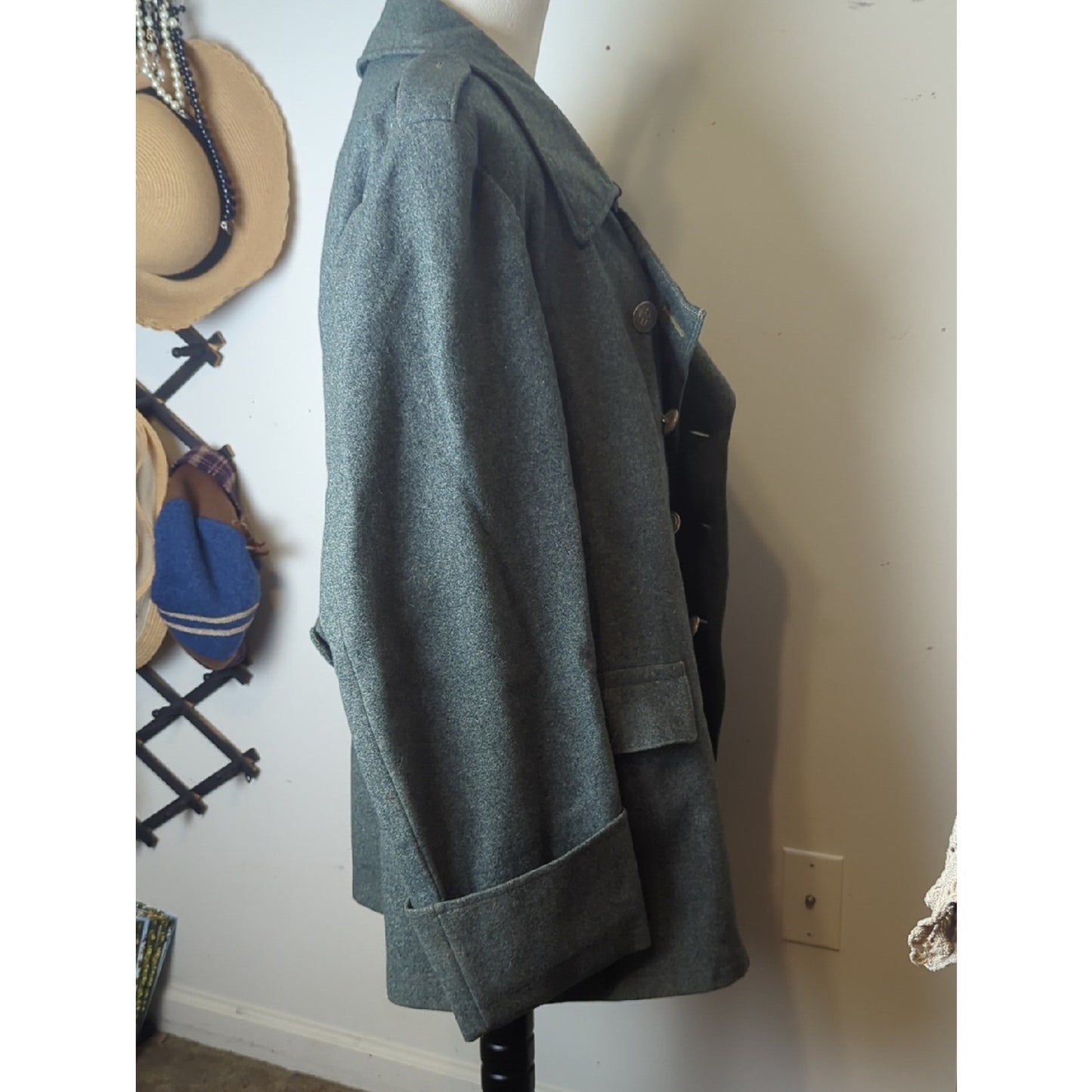 Vintage Swiss Army Wool Jacket Military Unisex Coat Structured Tailored Wool