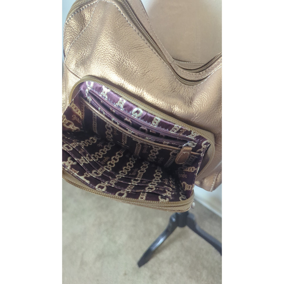 Y2K Vintage Nostalgic Textured Pebbled Leather Copper Crossbody Bag