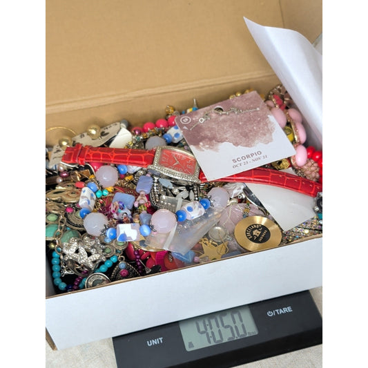 Eclectic Treasure Hunt 4 Pounds! Wearable Jewelry Collectibles!